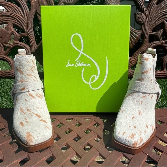 NWT Sam Edelman Exquisite Calf Hair Ballamie Ankle Booties - Picture 3 of 15